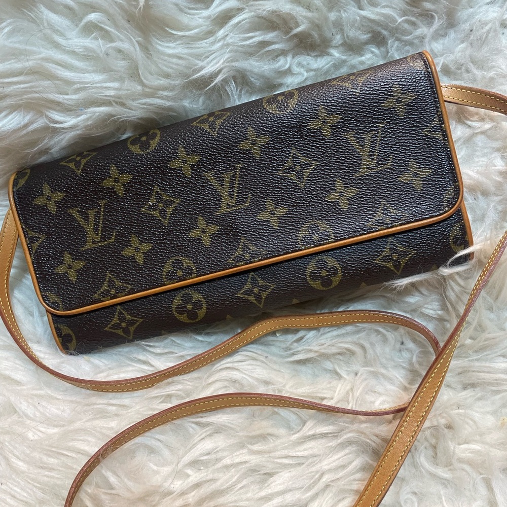 Louis Vuitton Monogram Crossbody in Brown and Tan Leather Trim